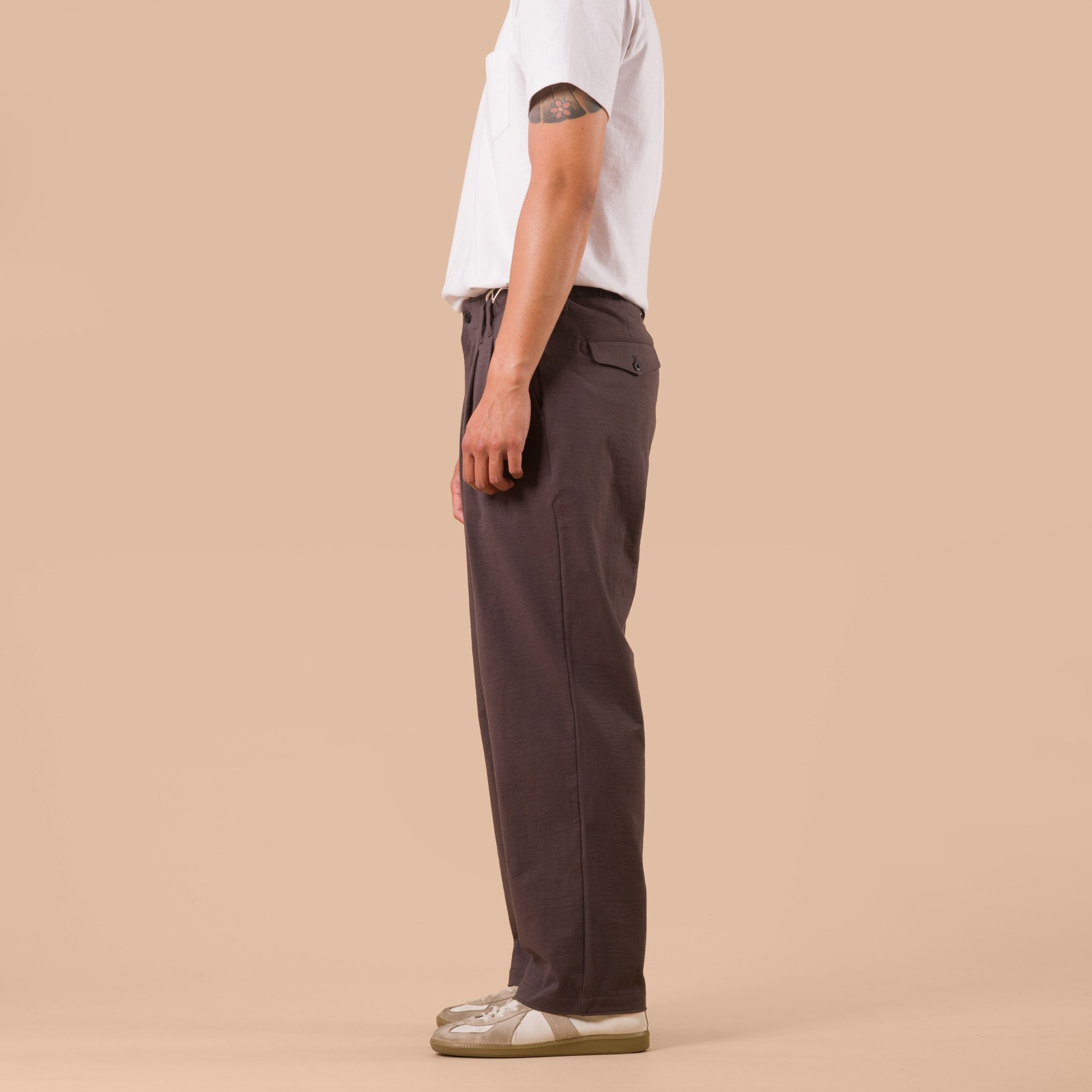 Stretch Wide Trousers Bistre