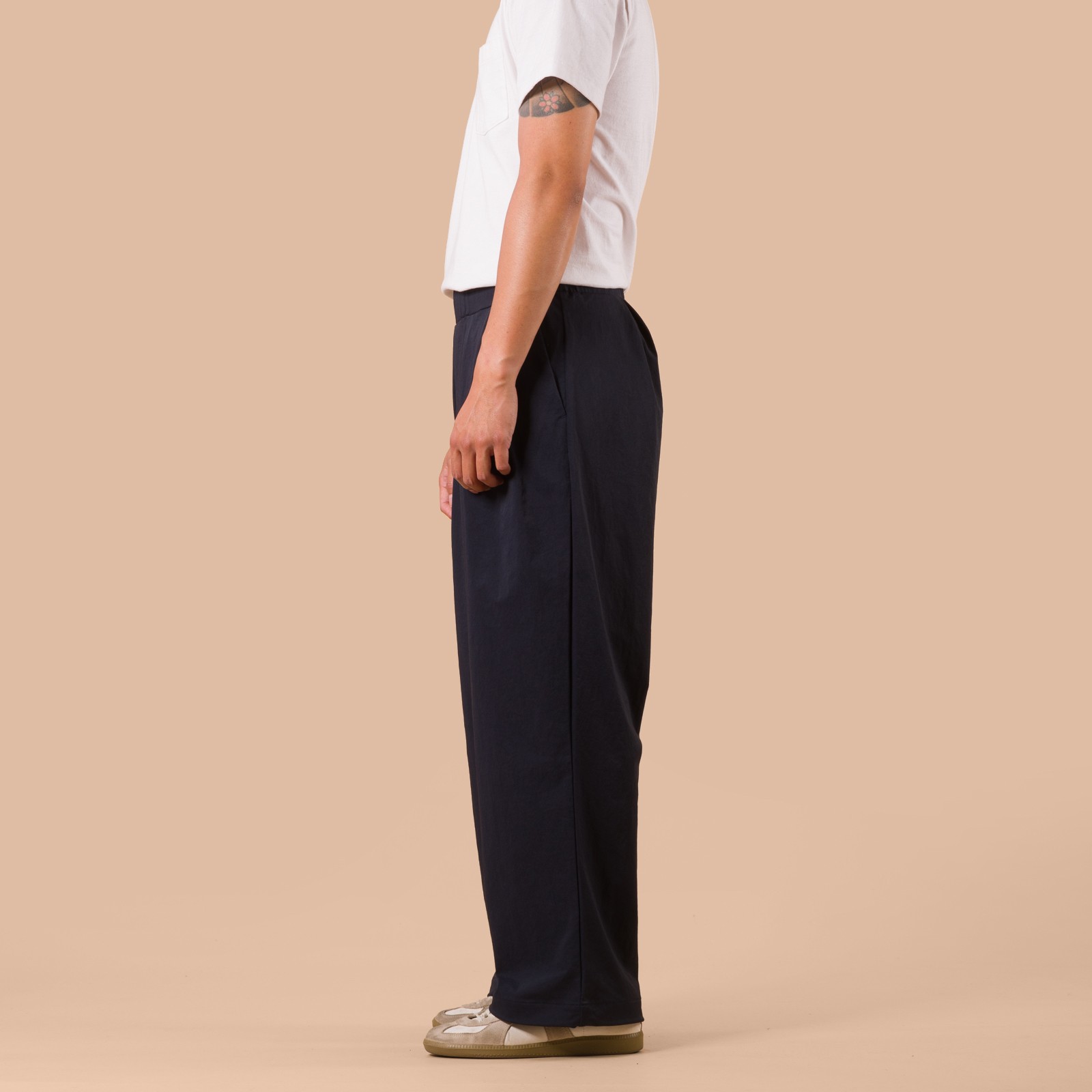 Gather Baggy Pants Dark Navy