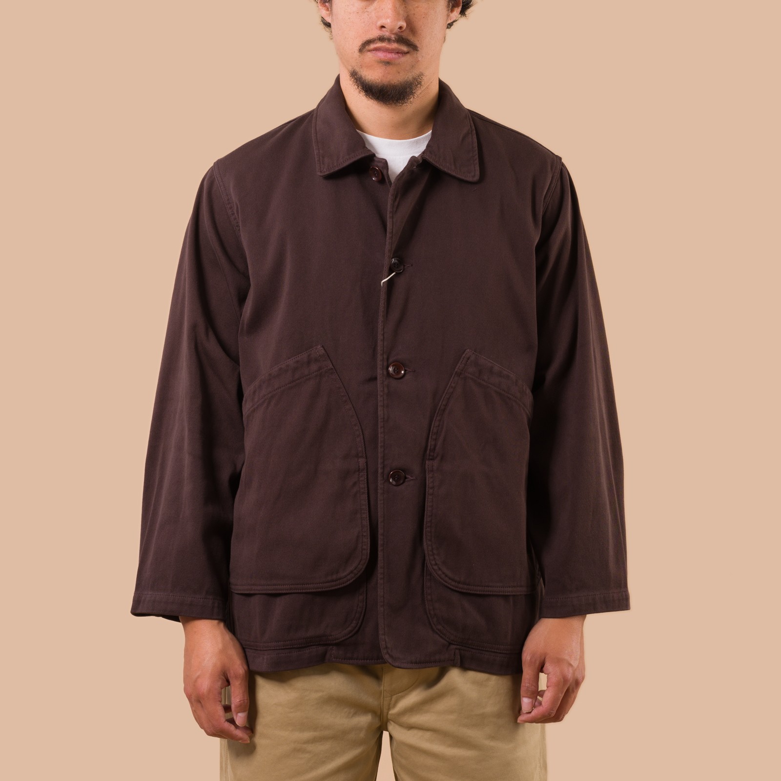 Flaneurs FOB Factory F2470 Field Jacket Brown worn front