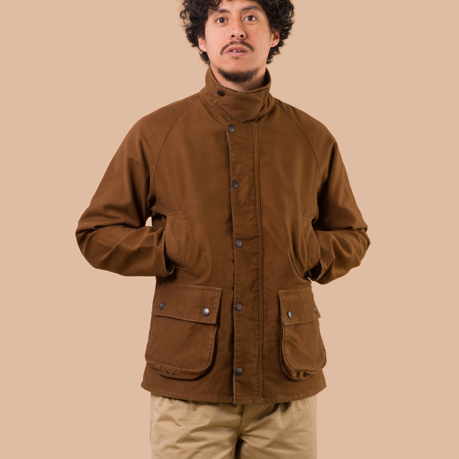 F2361 Heavy Moleskin Riding Jacket Brown