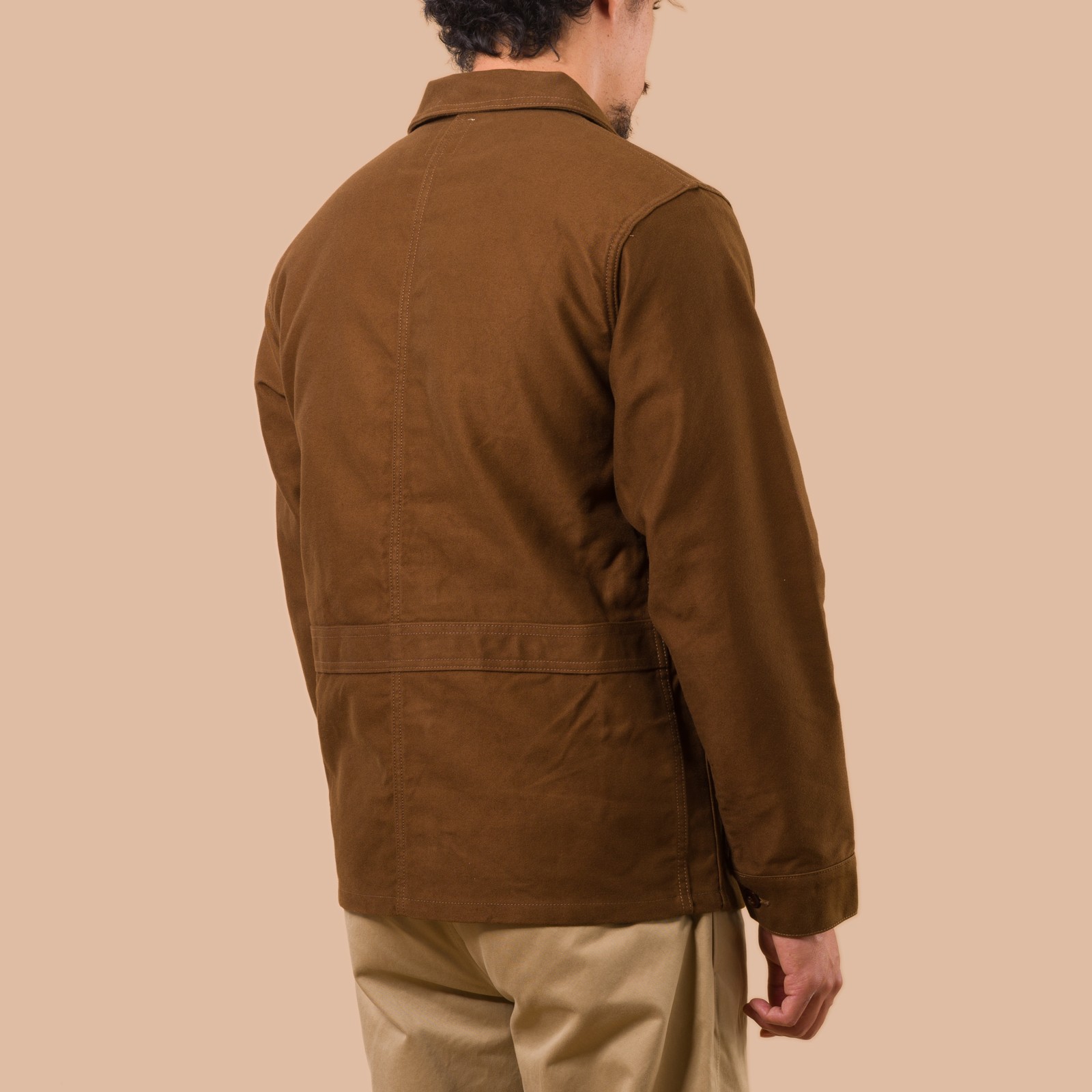 Flaneurs FOB Factory F2361 French Moleskin Jacket Brown worn back