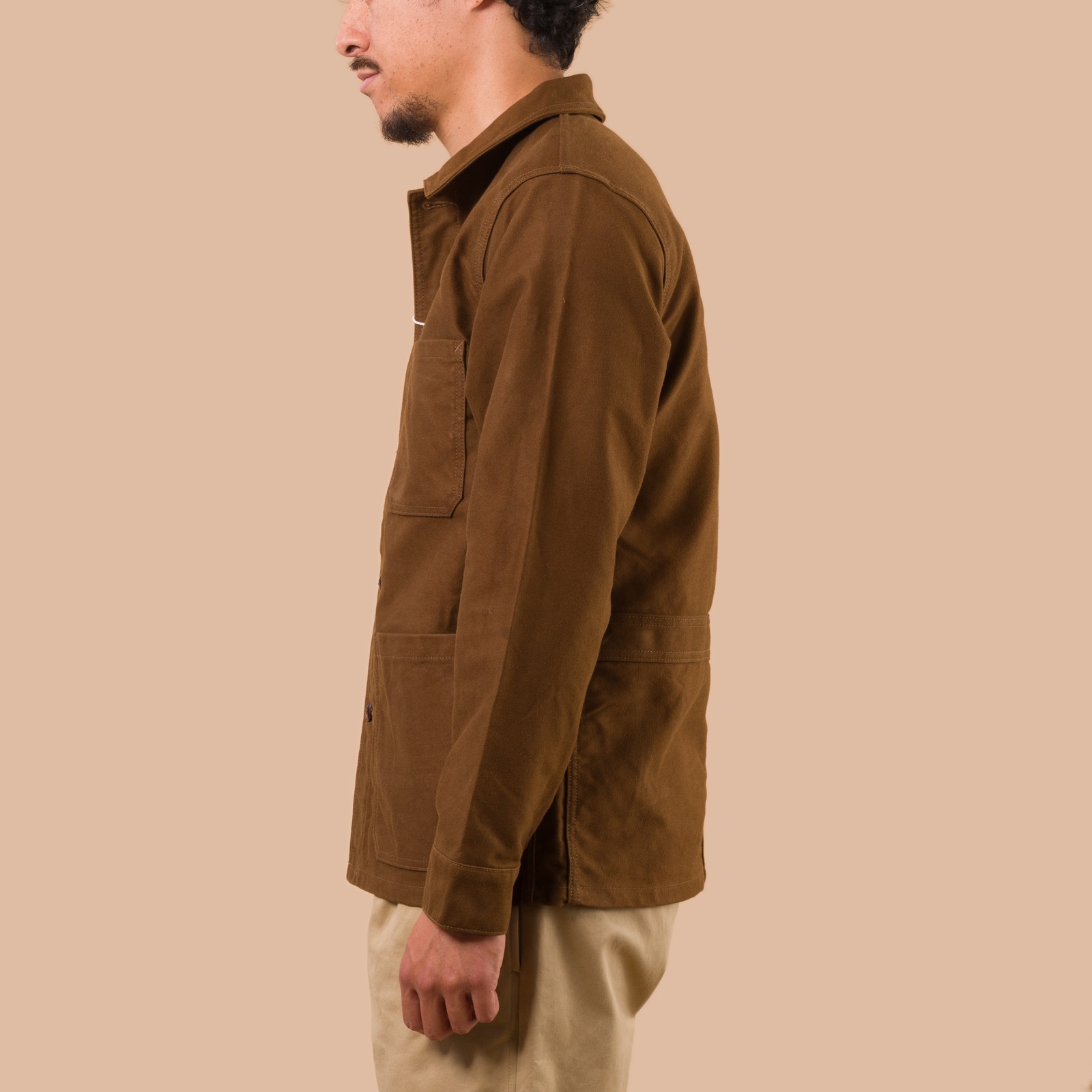 Flaneurs FOB Factory F2361 French Moleskin Jacket Brown worn side