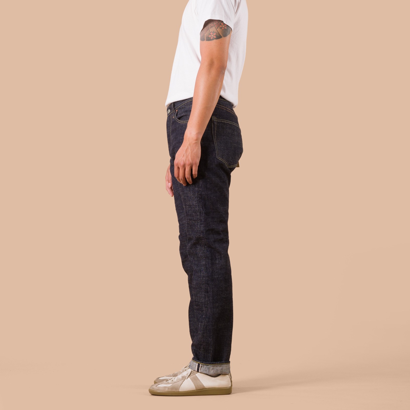 Flaneurs FOB Factory F147 Tight Straight 14oz G3 Selvedge Denim worn side