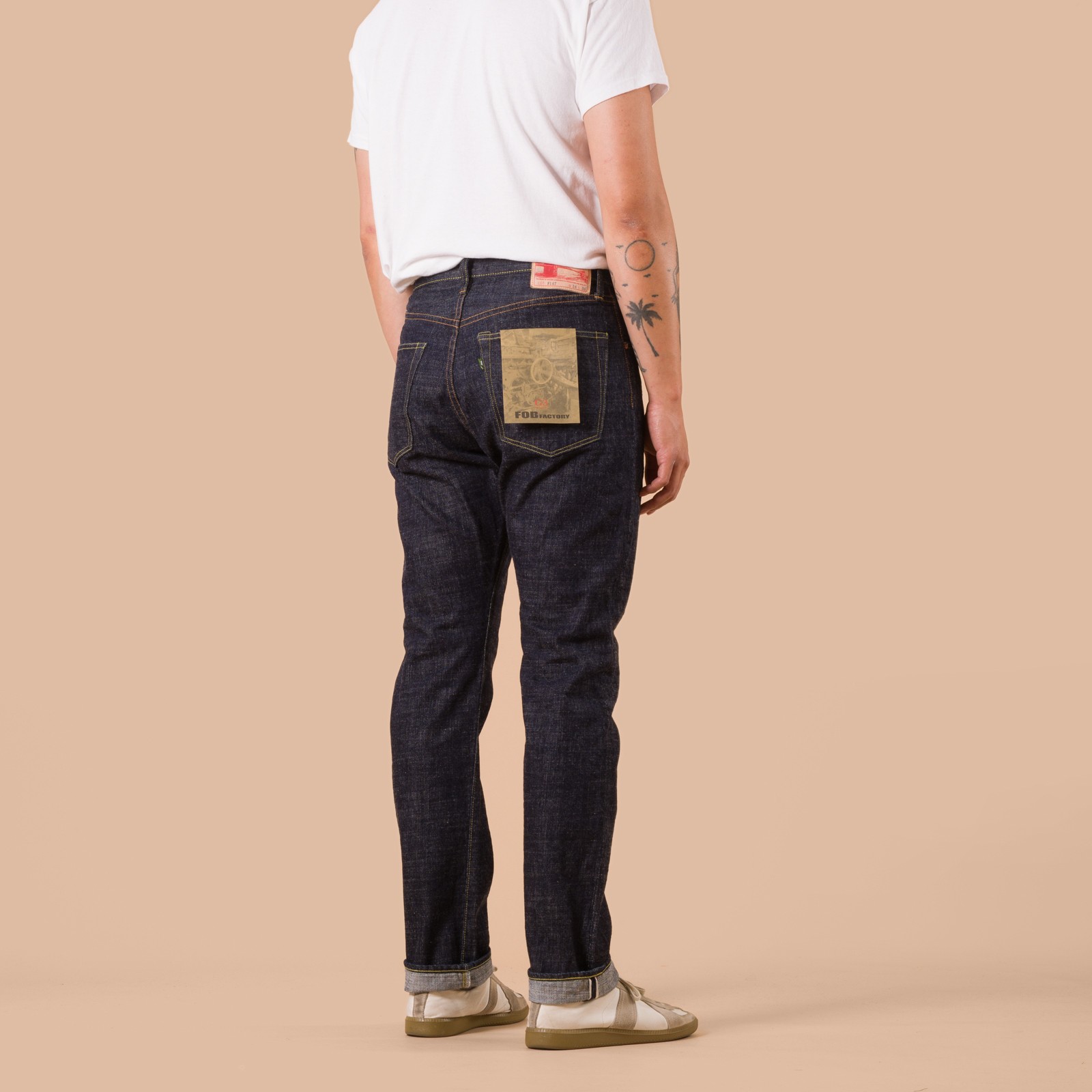 Flaneurs FOB Factory F147 Tight Straight 14oz G3 Selvedge Denim worn back