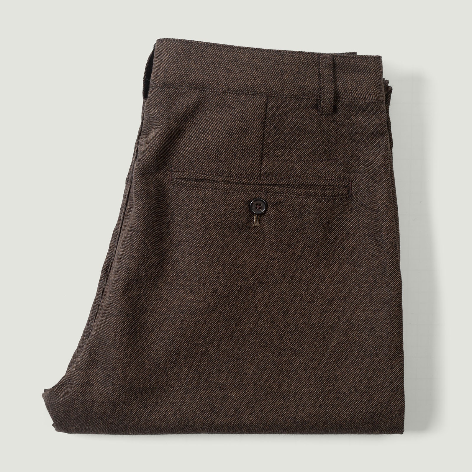 flaneurs Vignettes UNIVERSAL WORKS pantalon laine Recycled Italian Tweed Military Chino Brown