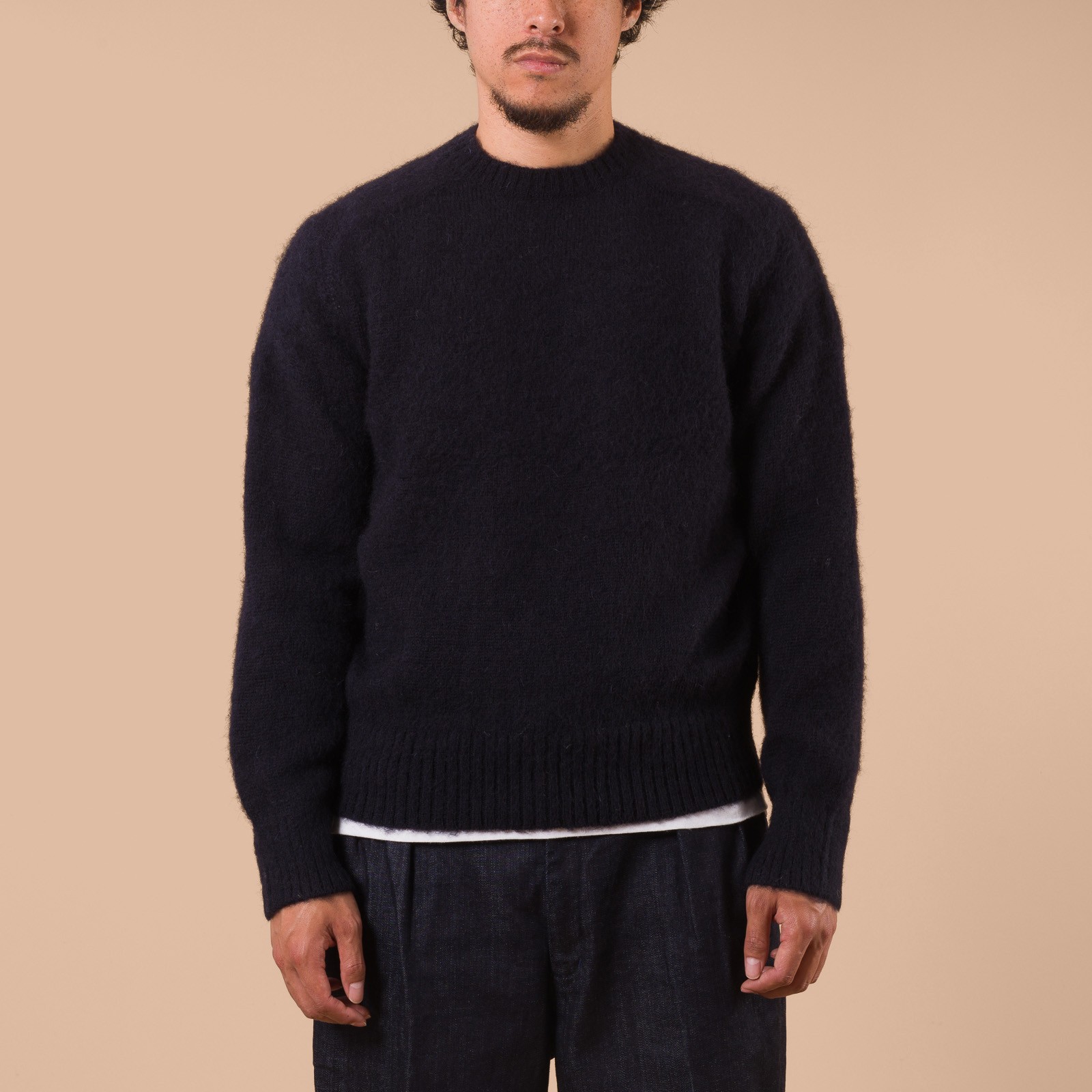Image-Flâneurs_J. PRESS / Shaggy Dog Crew Neck Sweater Navy_de-face