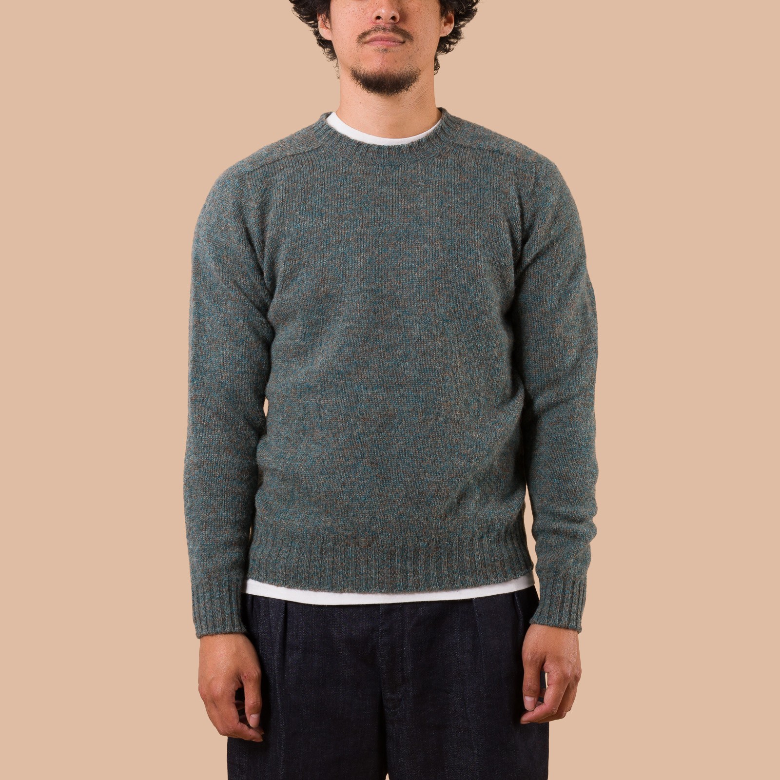 Image Flâneurs JAMIESON'S / Crewneck Saddle Shoulder Sweater Storm face