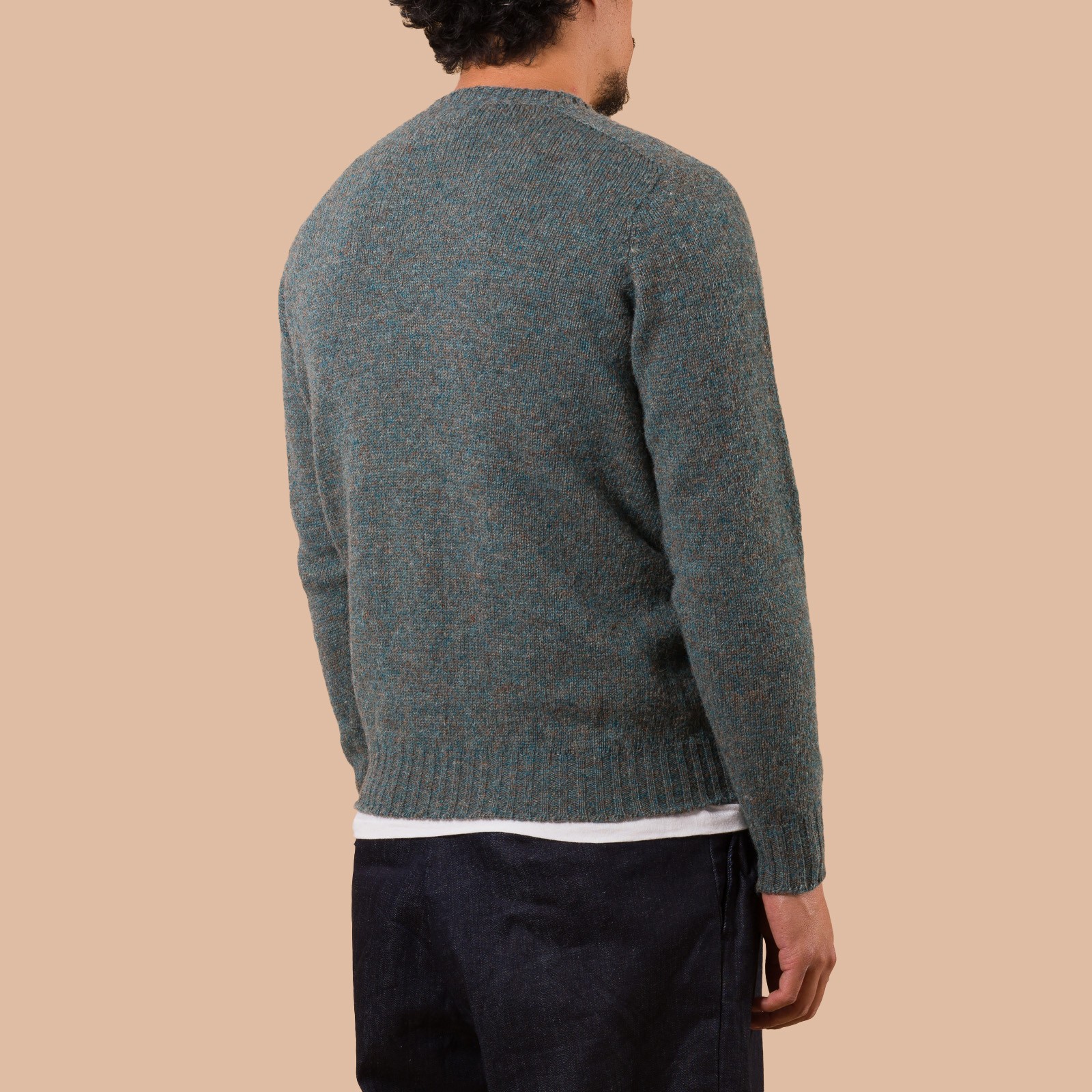 Image Flâneurs JAMIESON'S / Crewneck Saddle Shoulder Sweater Storm dos