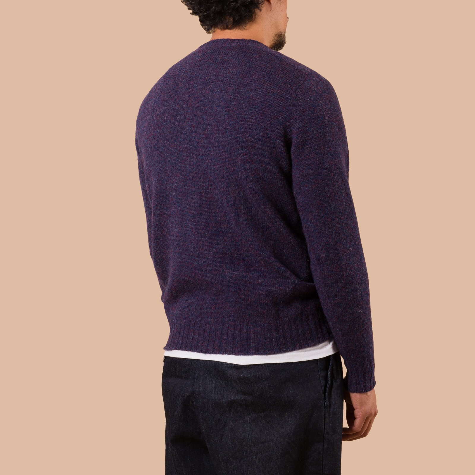 Image Flâneurs JAMIESON'S / Crewneck Saddle Shoulder Sweater Dusk dos