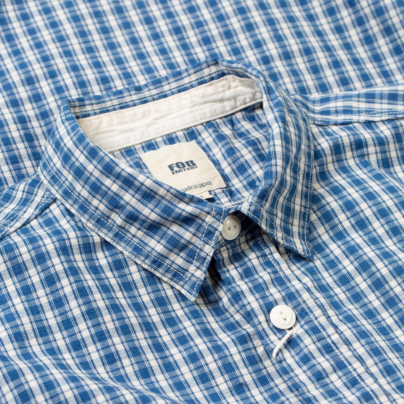 Flaneurs detail FOB Factory F3516 Indigo Check Work Shirt