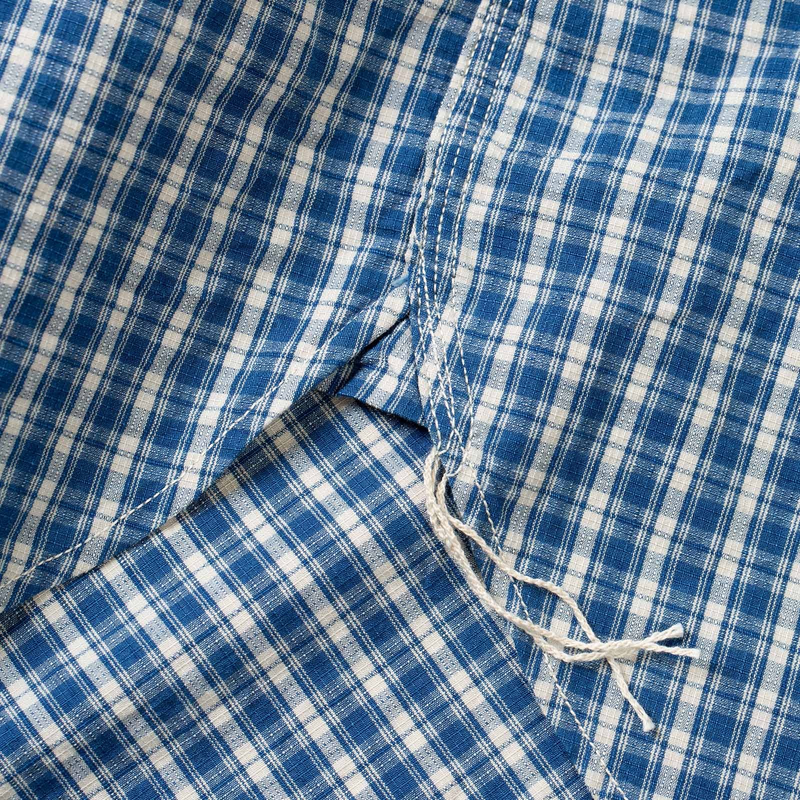 Flaneurs detail 2 FOB Factory F3516 Indigo Check Work Shirt