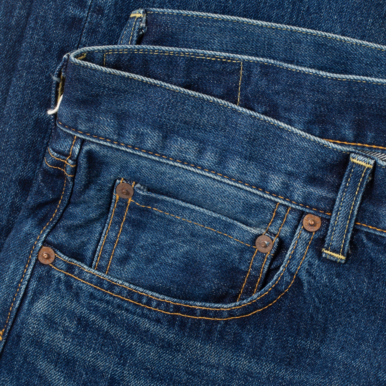 Flaneurs details FOB Factory F159 13oz Used Straight Selvedge Denim coin pocket