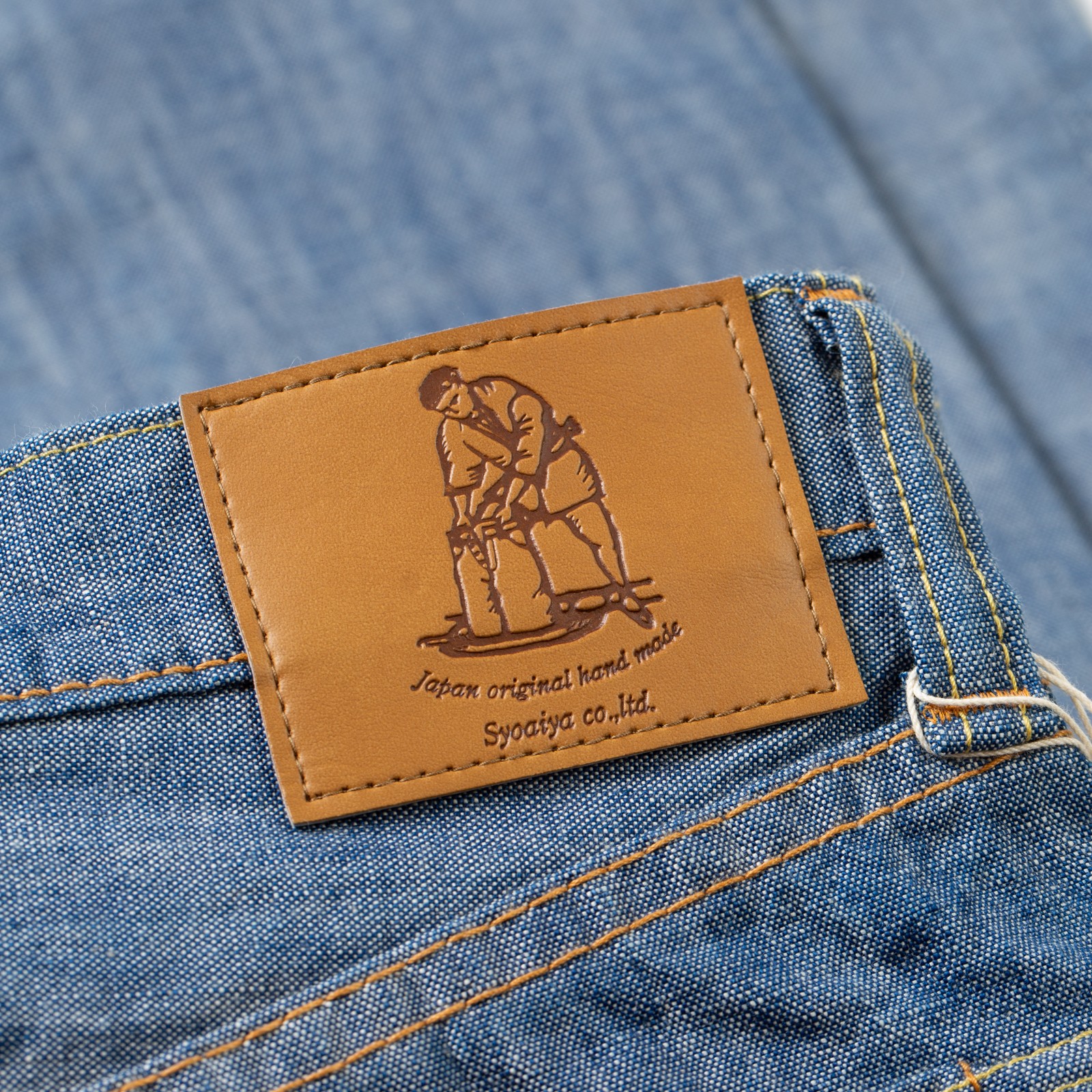 flaneurs details PURE BLUE JAPAN 1186-2 14oz Slub Chambray Relaxed Tapered (4)