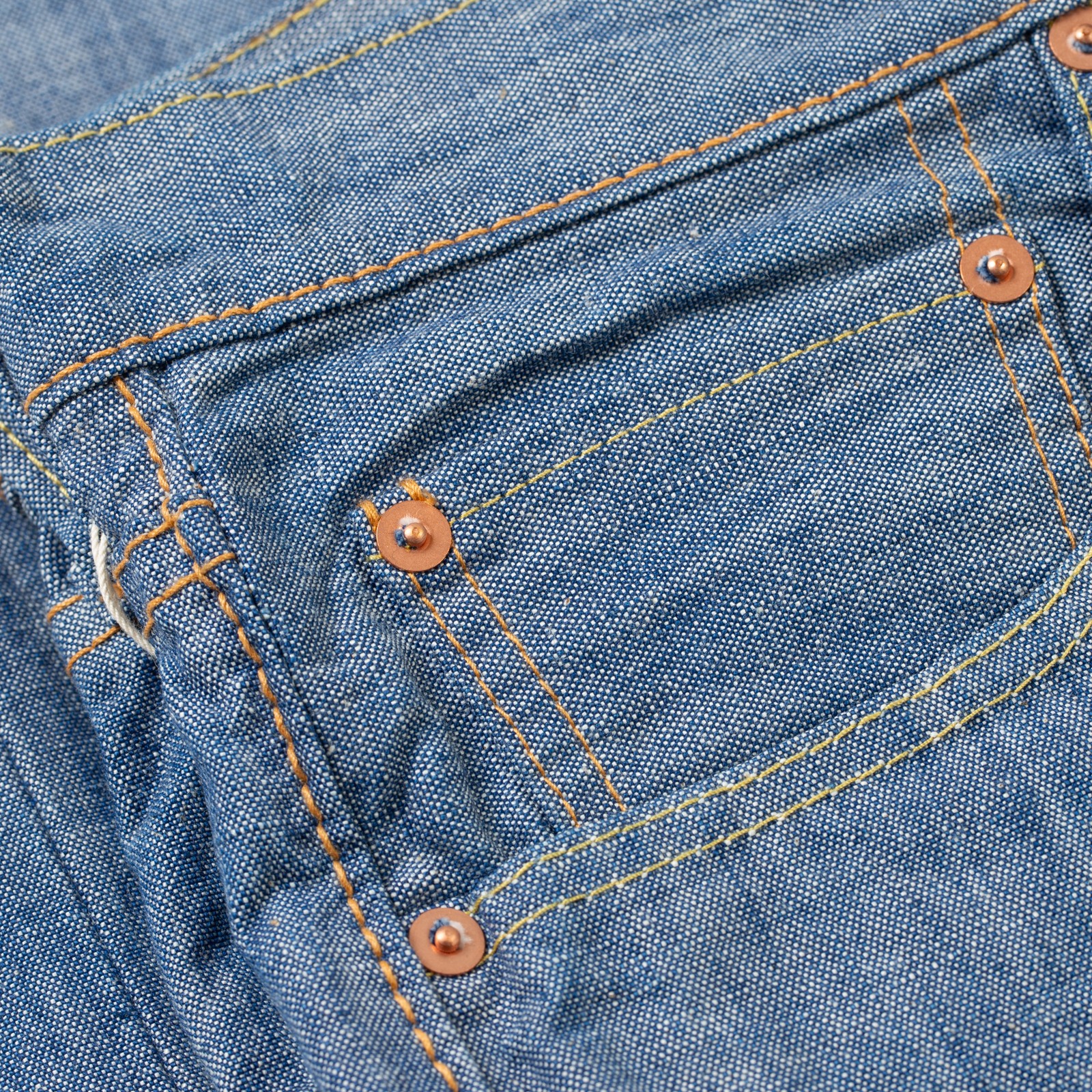 flaneurs details PURE BLUE JAPAN 1186-2 14oz Slub Chambray Relaxed Tapered (3)