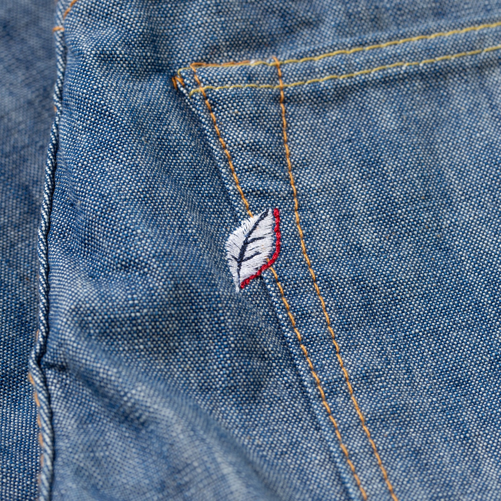 flaneurs details PURE BLUE JAPAN 1186-2 14oz Slub Chambray Relaxed Tapered (2)