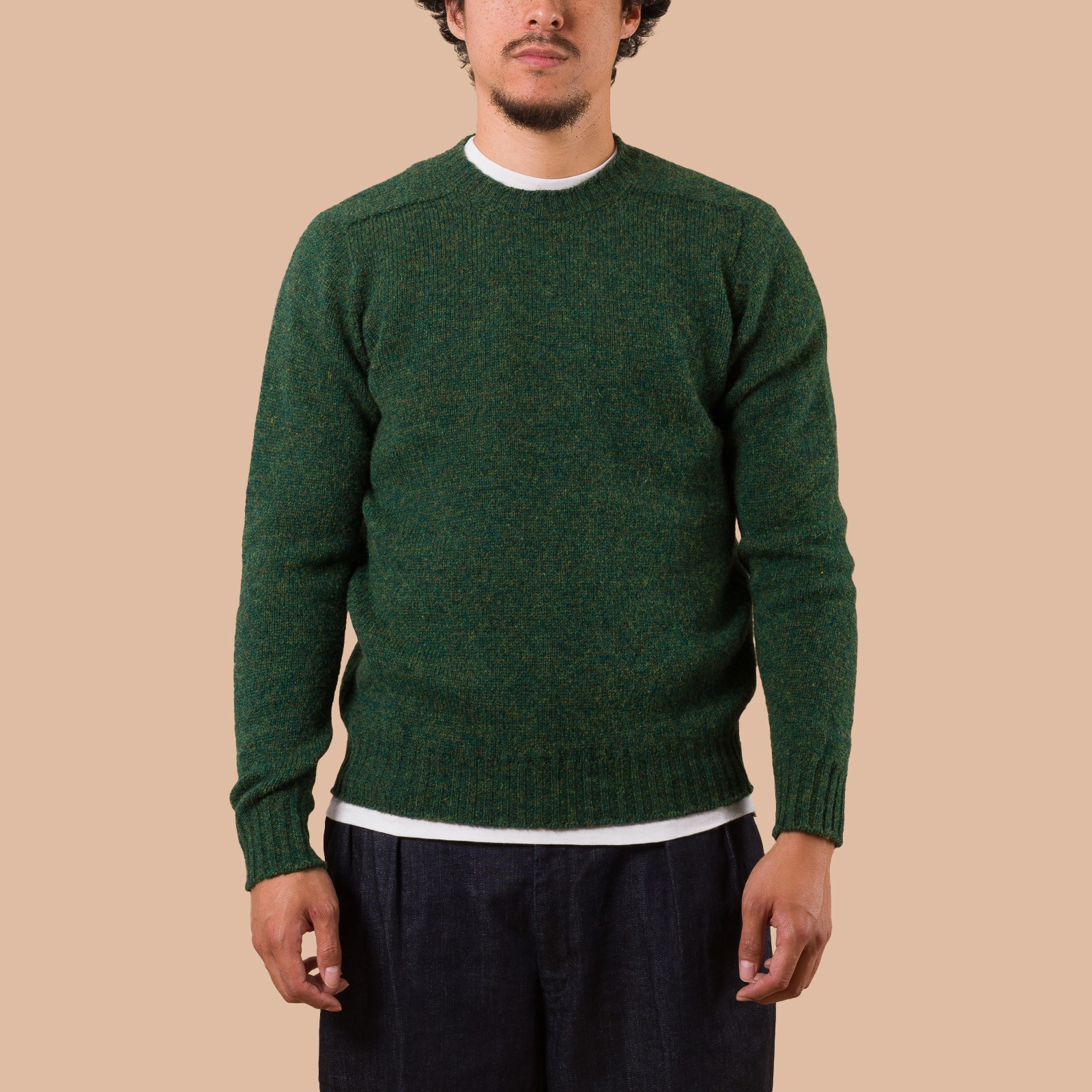 Image Flâneurs JAMIESON'S / Crewneck Saddle Shoulder Sweater Fern face