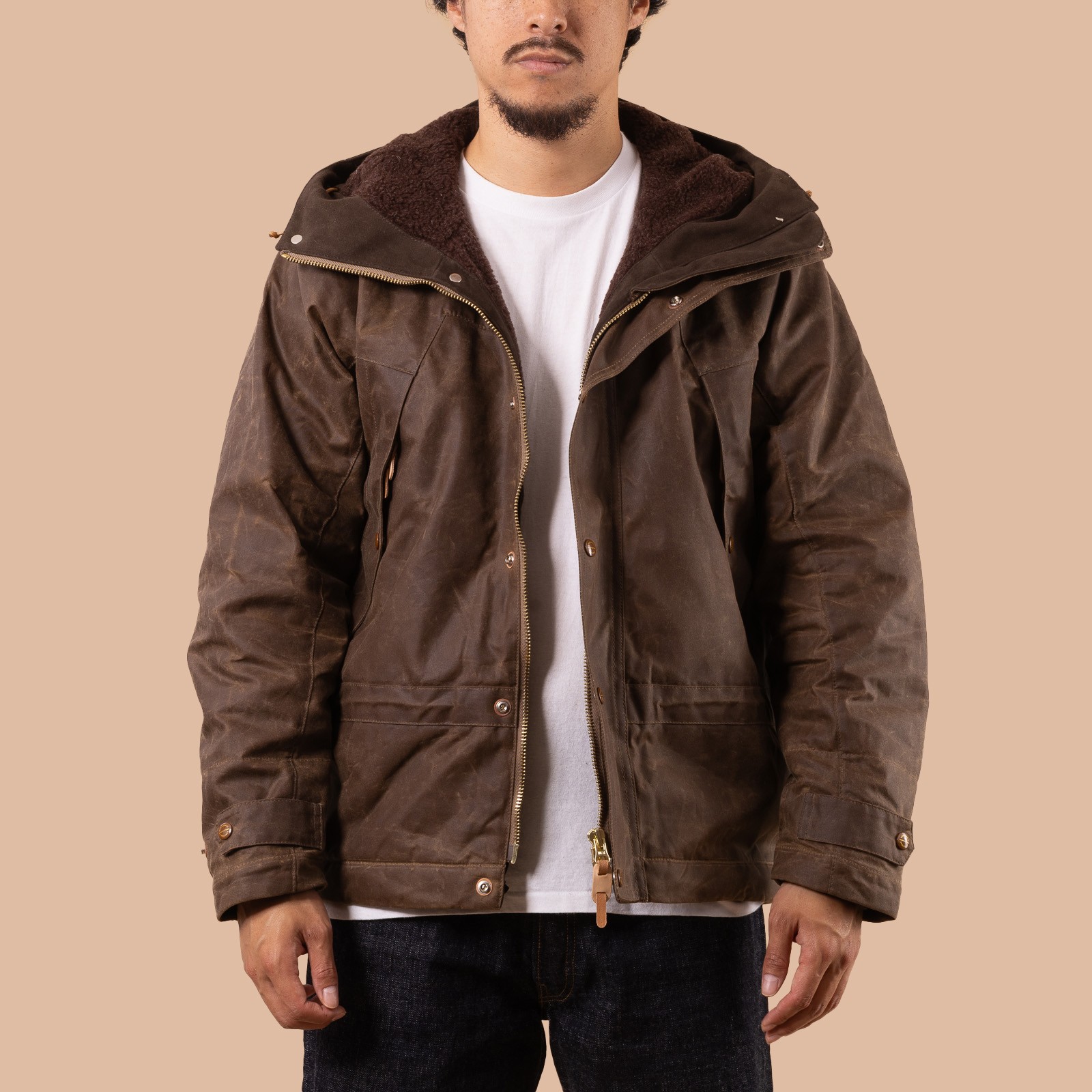 Image flâneurs MANIFATTURA CECCARELLI / Mountain Jacket Dark Tan face ouvert