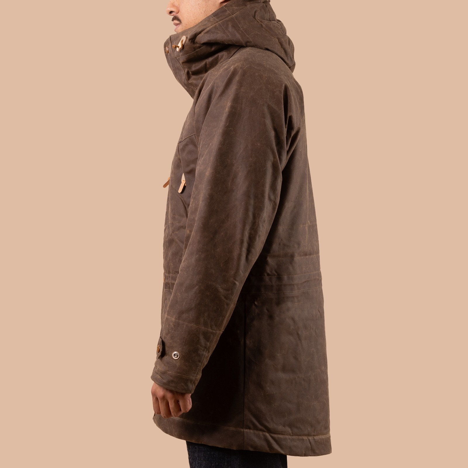 Image flâneurs MANIFATTURA CECCARELLI / Long Mountain Jacket Dark Tan profil