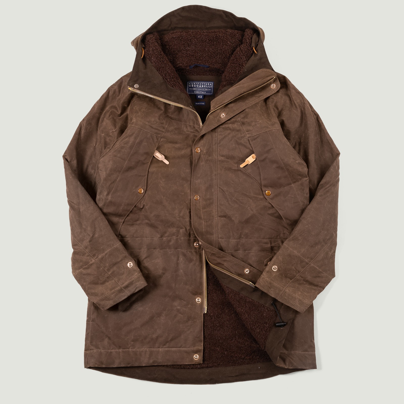 Image Flâneurs MANIFATTURA CECCARELLI / Long Mountain Jacket Dark Tan vignette