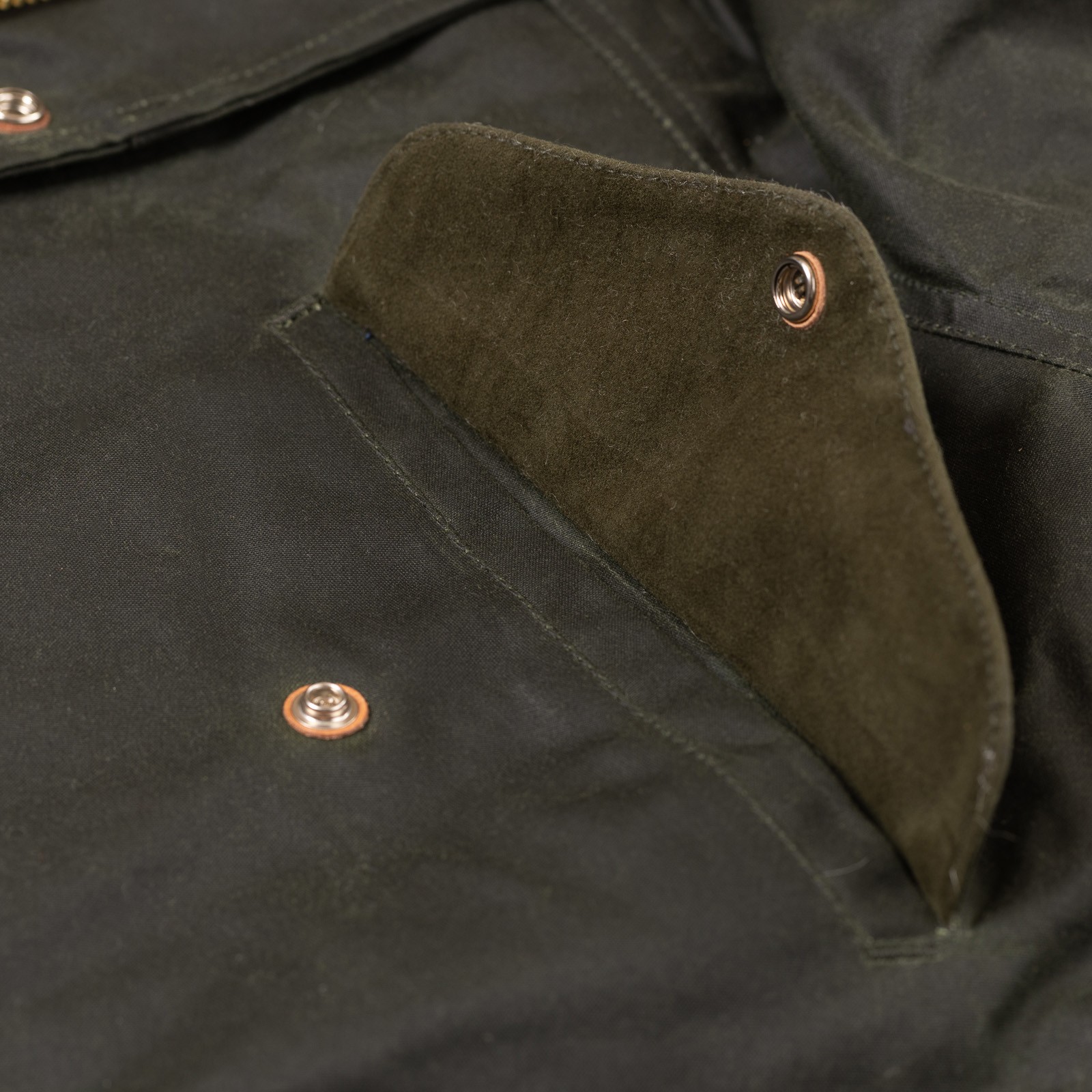 MANIFATTURA CECCARELLI parka flâneurs New Fisherman Parka Dark Green détail poche