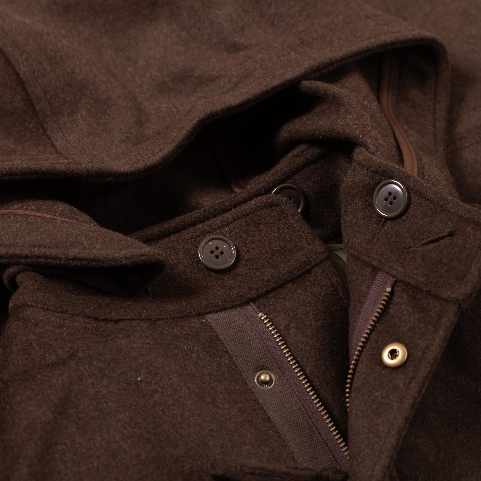 Image Flâneurs FRIZMWORKS / Wool Vincent Fishtail Parka Brown détail 3