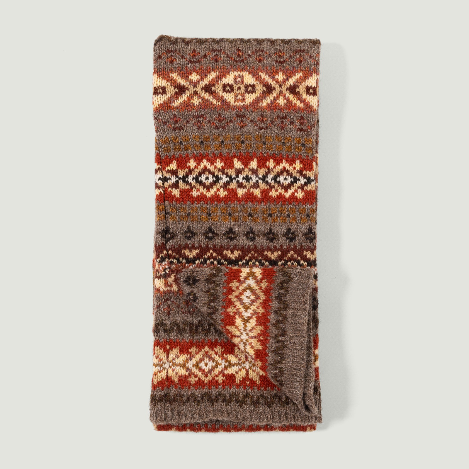 Image flâneurs JAMIESON'S / Fair Isle Scarf Terracotta vignette
