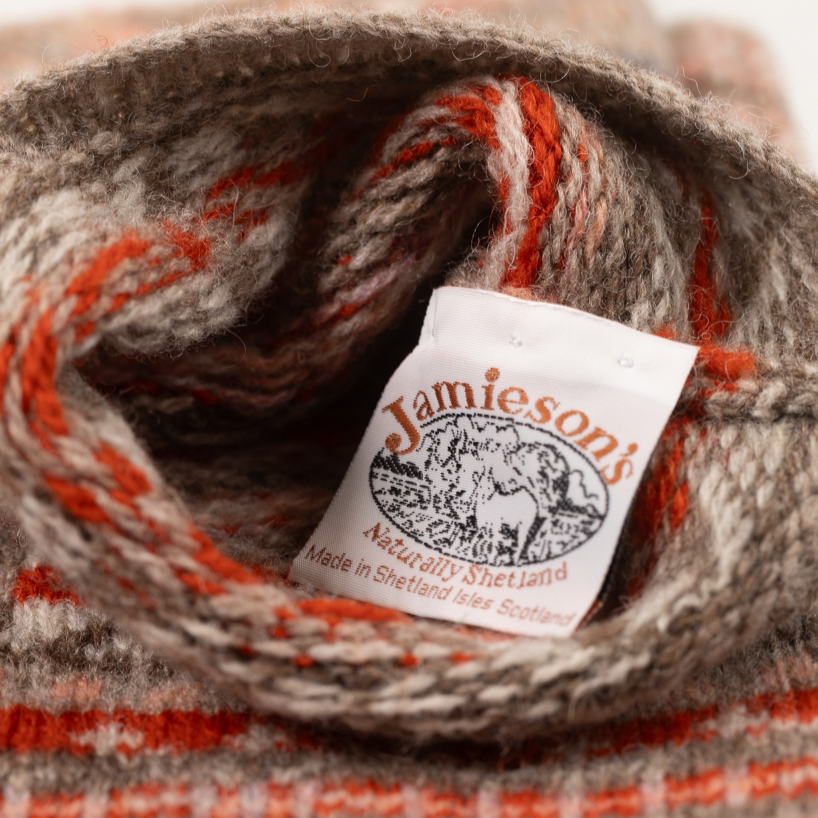 Image flâneurs JAMIESON'S / Fair Isle Scarf Pink détail