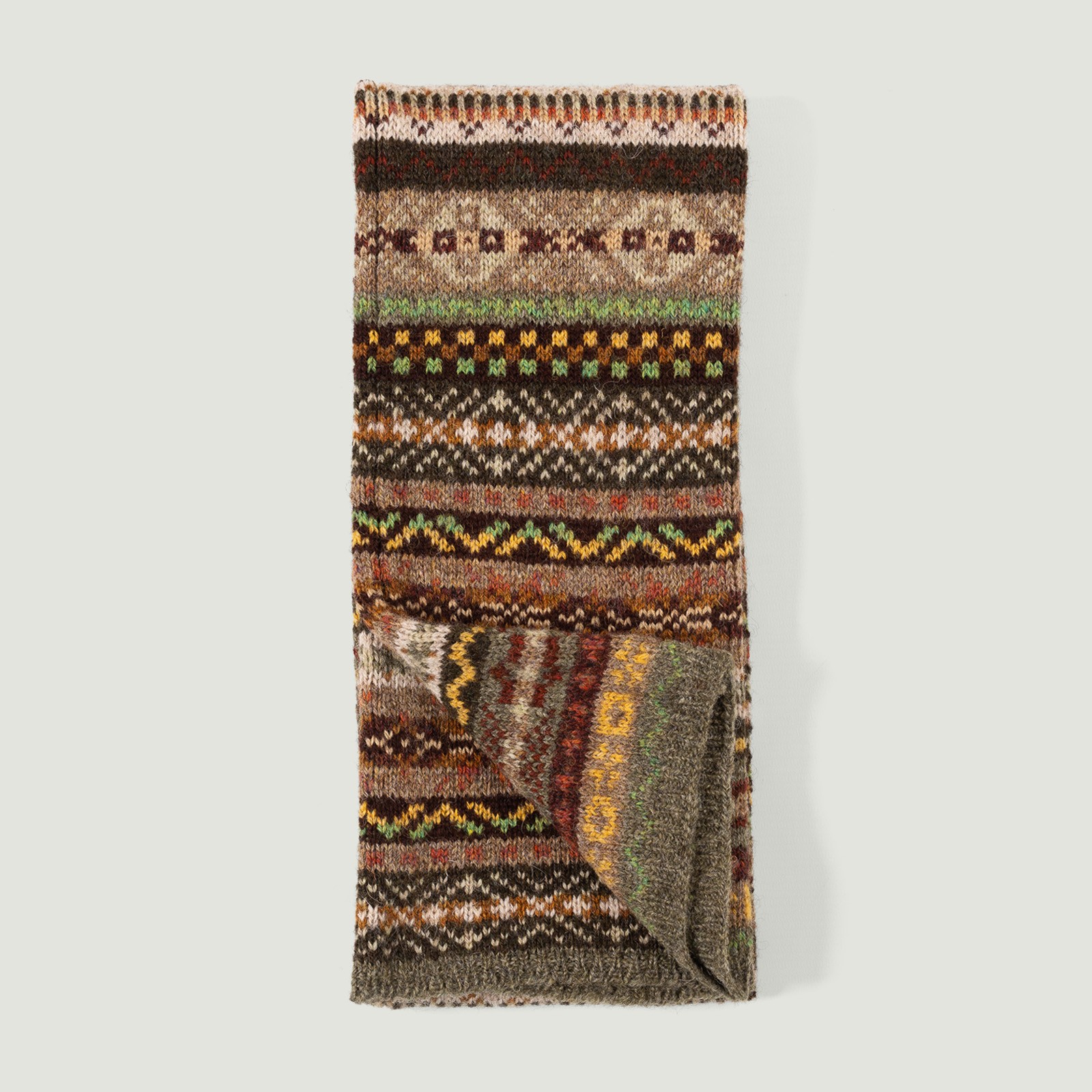 Image flâneurs JAMIESON'S / Fair Isle Scarf Moss Green vignette