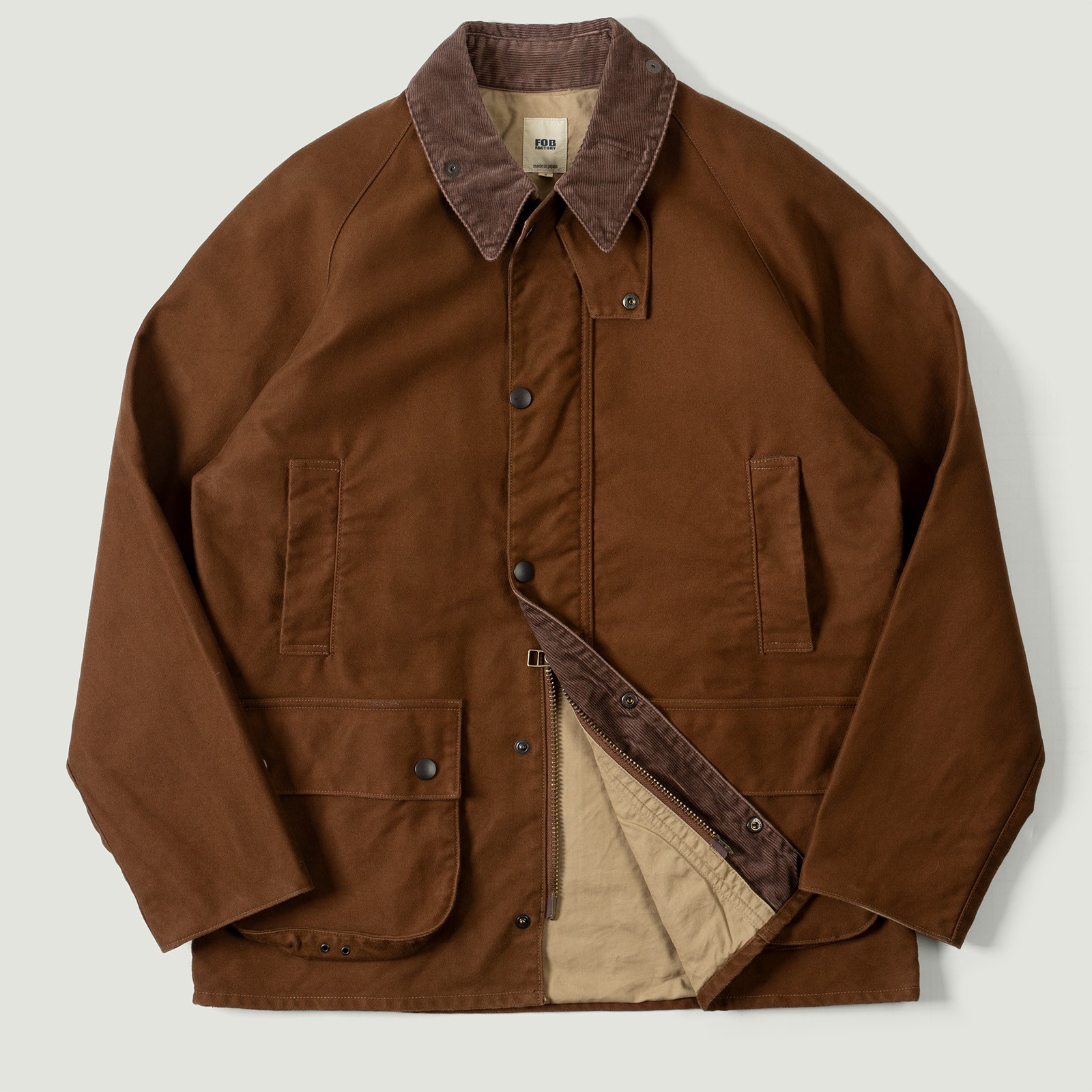 Vignettes flaneurs FOB FACTORY F2361 Heavy Moleskin Riding Jacket Brown