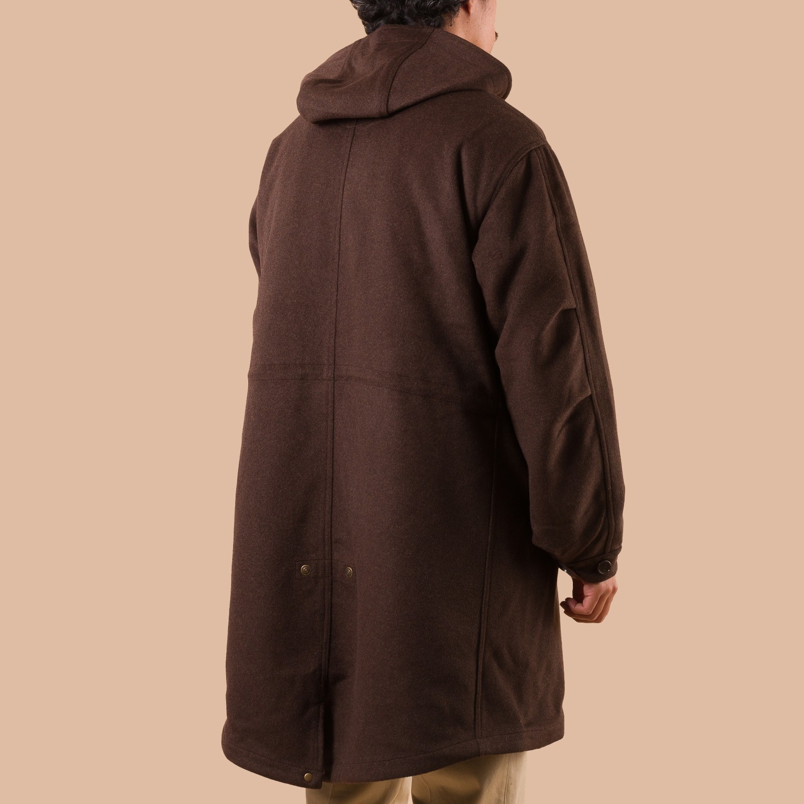 Image Flâneurs FRIZMWORKS / Wool Vincent Fishtail Parka Brown dos