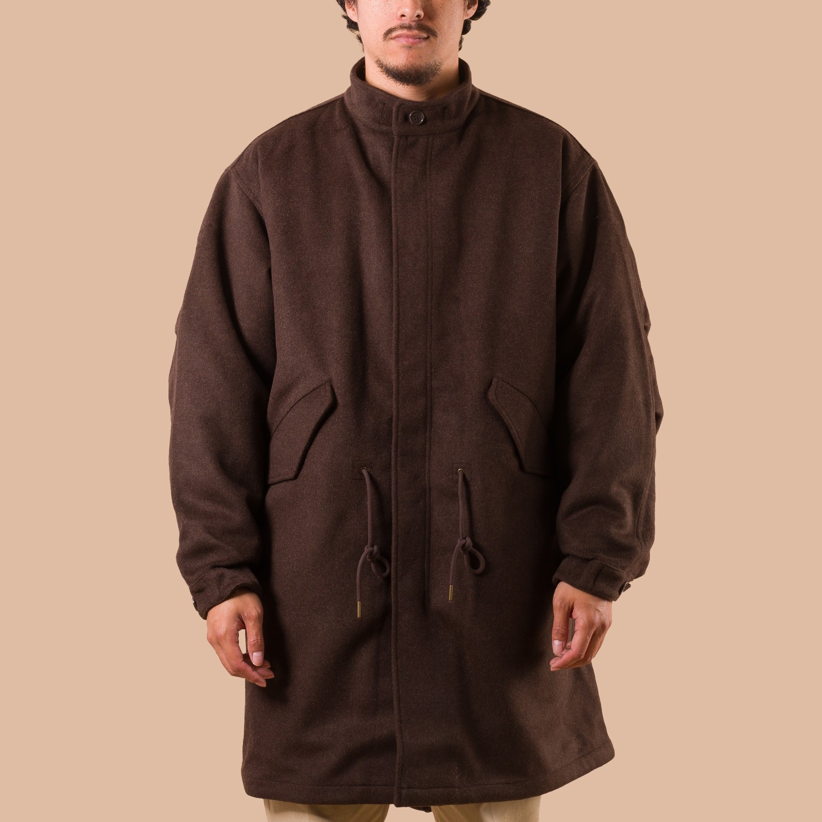 Image Flâneurs FRIZMWORKS / Wool Vincent Fishtail Parka Brown face alt