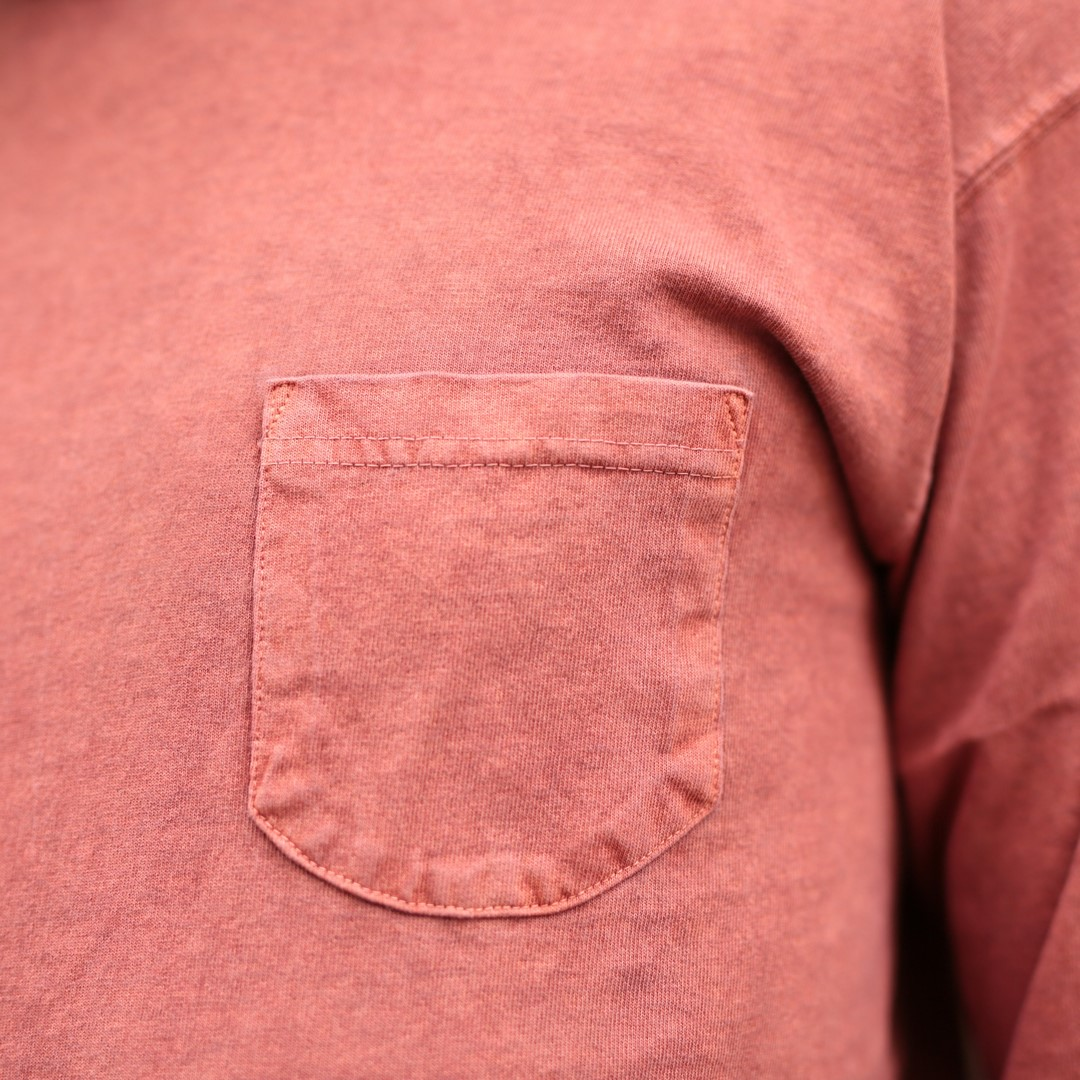 LS Pocket Crew Tee - Dark Orange
