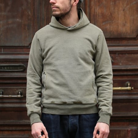 Heavy Pullover Hooded Sweatshirt in Sage Green