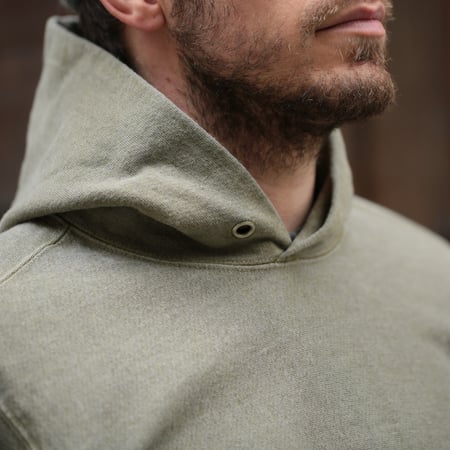 Heavy Pullover Hooded Sweatshirt in Sage Green