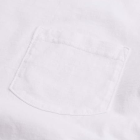 LS Pocket Crew Tee White