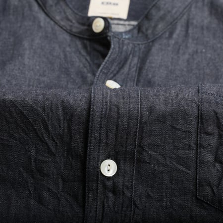 Band Collar Denim Shirt