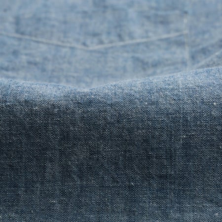 F3428 Selvedge Chambray Band Collar Shirt