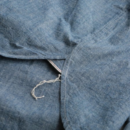 F3428 Selvedge Chambray Band Collar Shirt