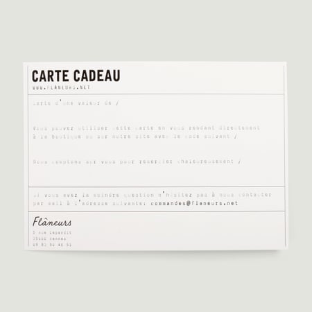 Carte Cadeau Flâneurs de 100€