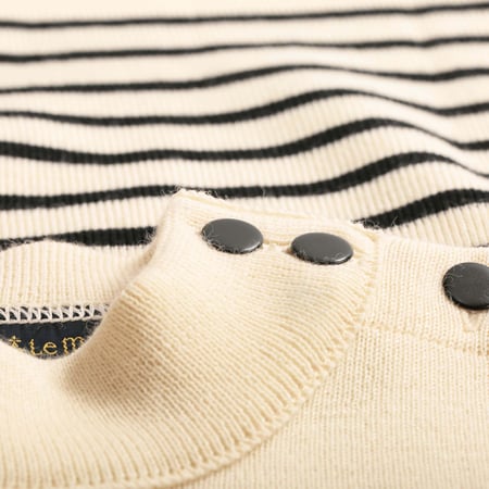 Ecru/Navy Striped Sailor Sweater