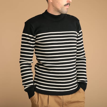 Navy/Ecru Striped Sailor Sweater