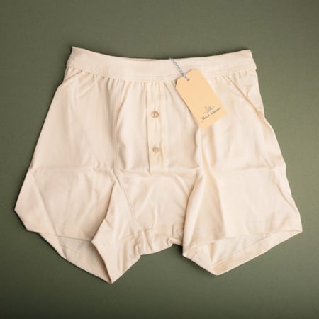 Loopwheeled Boxer Button Fly Natural