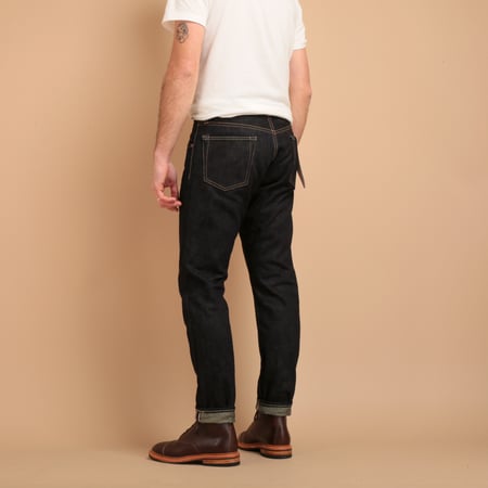 0405-BE High Tapered 18oz Indigo×Beige