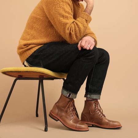 Cap-Toe Trench Boot Natural Chromexcel