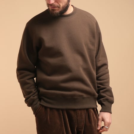 "SURE MFG" Awesome Crewneck Sweatshirt Brown