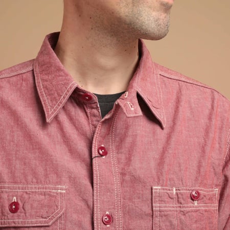 5oz Chambray Work Shirt Red