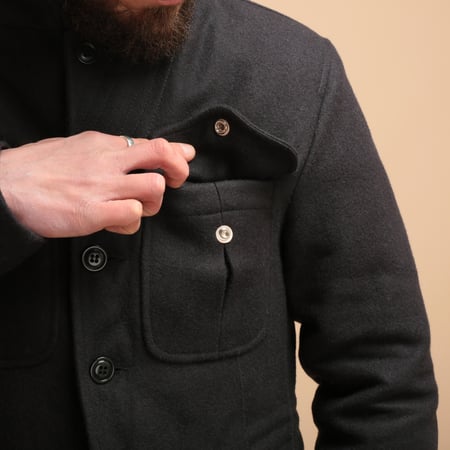 Wool Alligator Jacket Navy