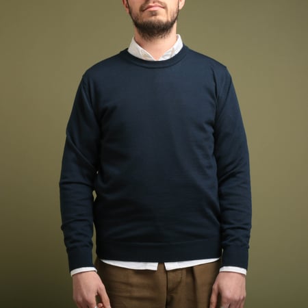 Pull Mérinos Col Rond Navy