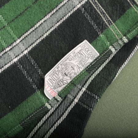 Lot 3022 Flannel Shirt With Chinstrap Green