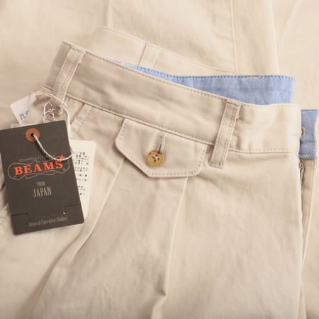 image flâneurs détail Beams 2 Pleats Twill Trousers 1